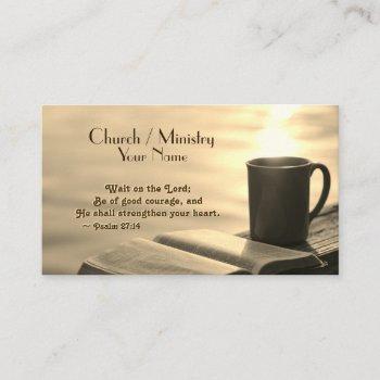 wait on the lord, inspirational bible verse business card