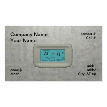 Small Wall Thermostat On Cool Business Card Front View