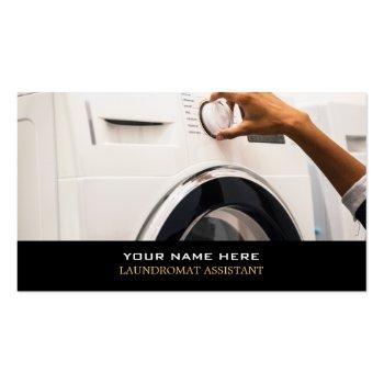 Small Washing Machine, Laundromat, Cleaning Service Business Card Front View