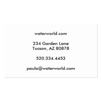 Small Water Sparkles Swimming Pool Services Photo Travel Business Card Back View
