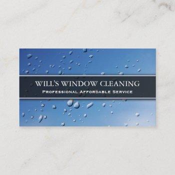 water splash, blue window cleaner - business card