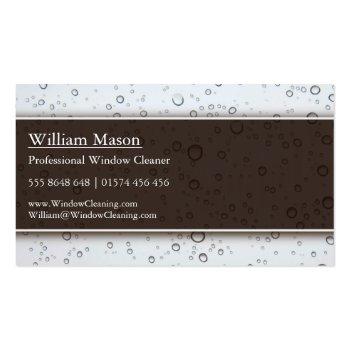 Small Water Splash, White Window Cleaner - Business Card Back View