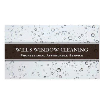 Small Water Splash, White Window Cleaner - Business Card Front View