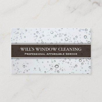 water splash, white window cleaner - business card