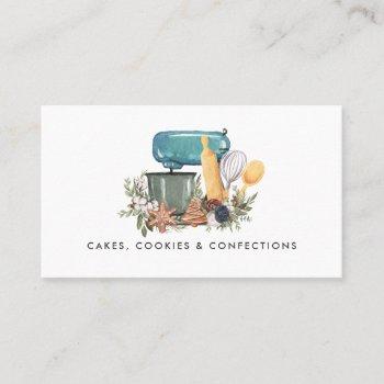 watercolor bakery logo | floral business card