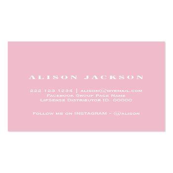 Small Watercolor Blush Stripes Lip Product Distributor Square Business Card Back View
