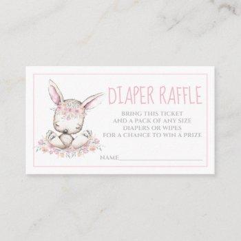 watercolor bunny rabbit girl diaper raffle tickets