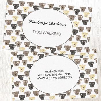 watercolor dog walking business card