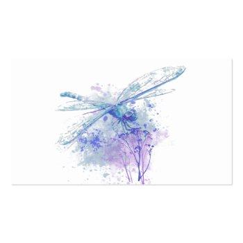 Small Watercolor Dragonfly Changes Counseling Service Business Card Back View