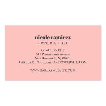 Small Watercolor Floral Bakery Rolling Pin Patisserie Business Card Back View