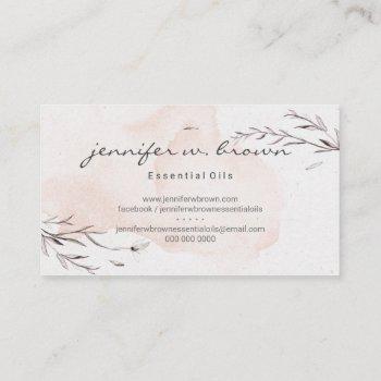watercolor floral custom essential oils business card