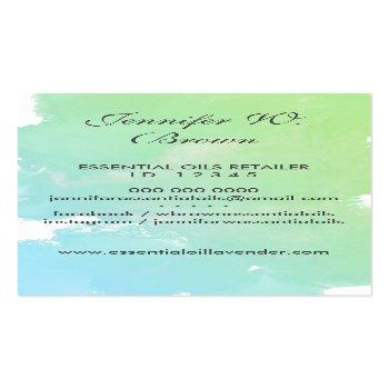 Small Watercolor Green Floral Essential Oils Living Business Card Back View