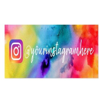 Small Watercolor Instagram Social Media Mini Business Card Front View