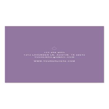 Small Watercolor Lavender Essential Oils Square Business Card Back View