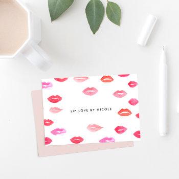 watercolor lips | personalized flat notecards