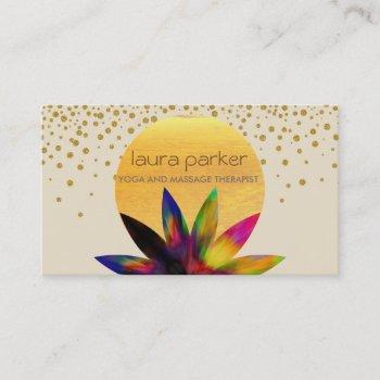 watercolor lotus flower logo yoga healing health business card