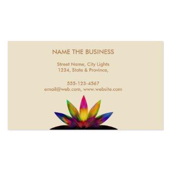 Small Watercolor Lotus Flower Logo Yoga Healing Health Business Card Back View