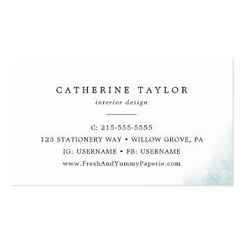Small Watercolor Wash | Blue Business Card Back View