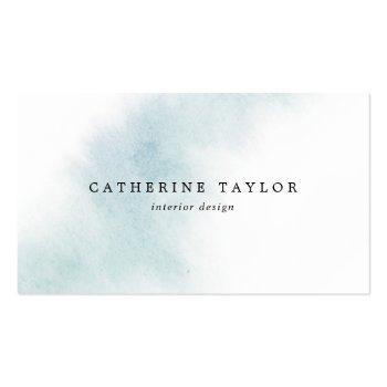 Small Watercolor Wash | Blue Business Card Front View