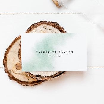 watercolor wash | green business card