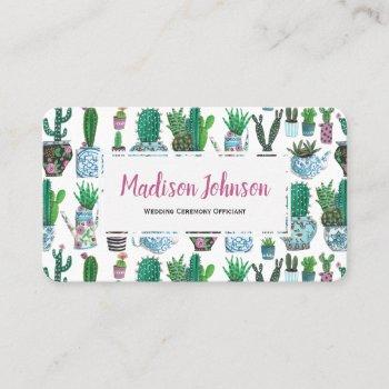watercolour cactus | monogram | business cards