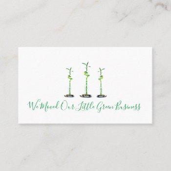 we moved new business address lucky bamboo business card