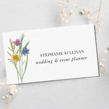 wedding and event planner wildflower business card
