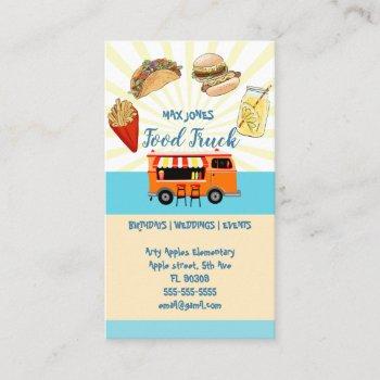 wedding event hotdog food truck catering company business card