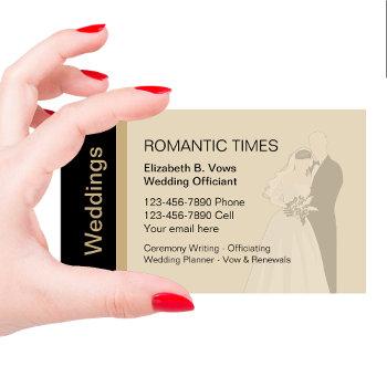 wedding officiant bride and groom business card