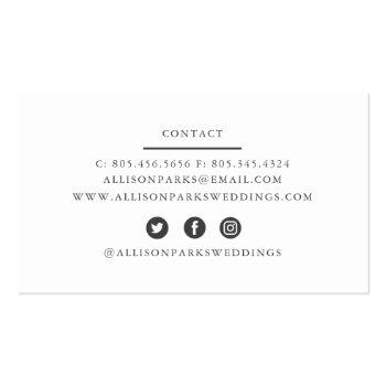 Small Wedding Planner / Other Business Card Back View