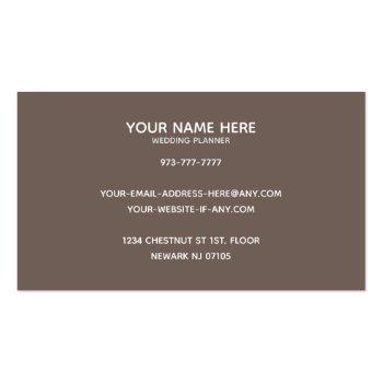 Small Wedding Planner Slogans Business Cards Back View