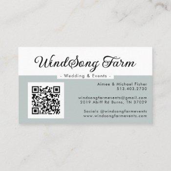 wedding venue business card