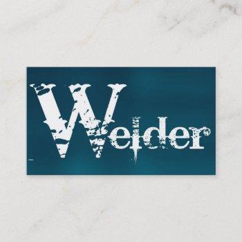 welder brushed blue business card