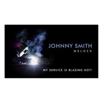 Small Welder Slogans Business Cards Front View
