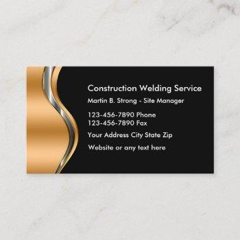 welding construction business cards