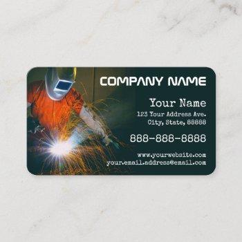 welding sparks business card