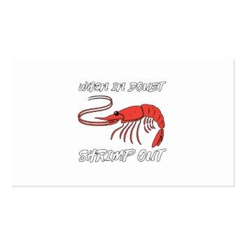 Small When In Doubt Shrimp Out Business Card Front View