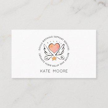 whimsical baby doula birth coach business card