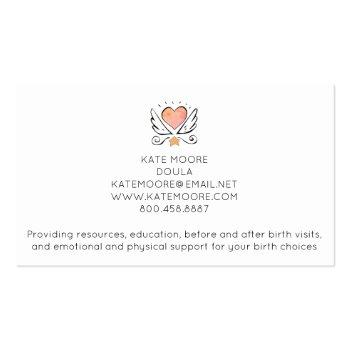 Small Whimsical Baby Doula Birth Coach Business Card Back View