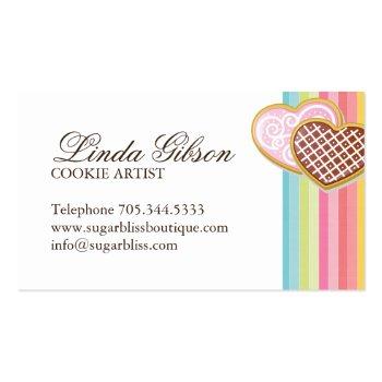 Small Whimsical Cookies Business Cards Back View