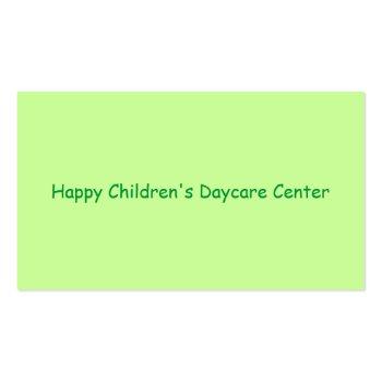 Small Whimsical Happy Cartoon Kids Professional Day Care Business Card Back View