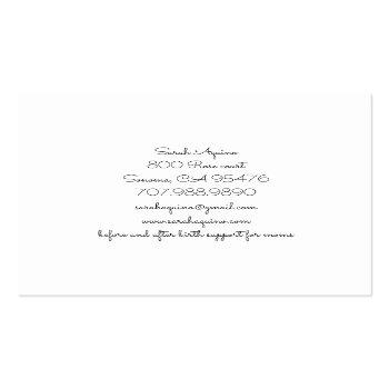Small Whimsical Monogrammed Floral Birth Coach Doula Square Business Card Back View