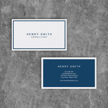 white and blue corporate modern professional business card