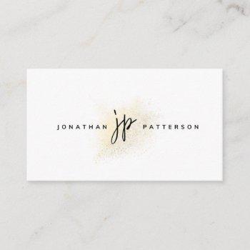 white and gold minimalist business card