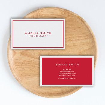 white and red corporate modern professional business card