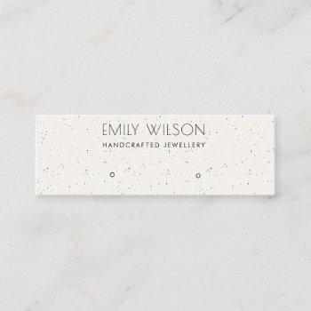 white ceramic texture stud earring display logo mini business card