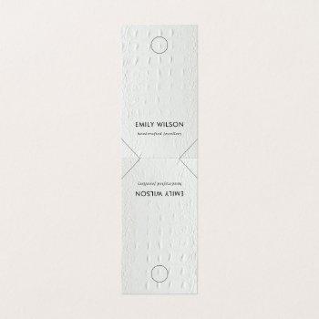 white leather texture hanging necklace display business card
