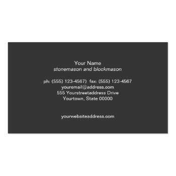 Small White Marble Stonemason Architect Business Card Back View