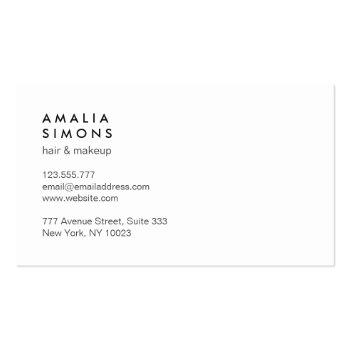 Small White Minimalist Business Cards Back View