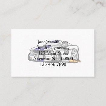 white muscle car cartoon - choose background color business card